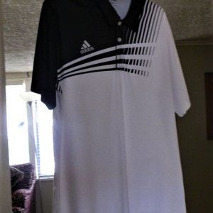 Men's Adidas ClimaLite Golf Shirt. Black and White
